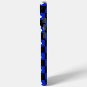 レトロドット入りブラックブルーチェッカー柄 Case-Mate iPhoneケース (裏面 / 左)