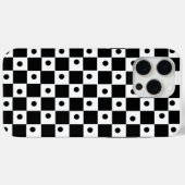 レトロドット入りブラックホワイトチェッカーボード Case-Mate iPhoneケース (裏面 (横))