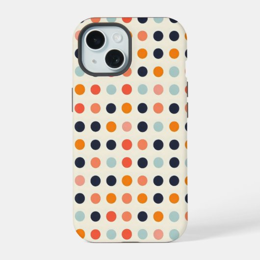 レトロドット柄 iPhone 15ケース (裏面)