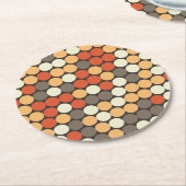 レトロドット  ラウンドペーパーコースター (アングル)
