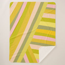レトロドパミンデコストライプのールピンク名門私立校風のグリーン シェルパブランケット