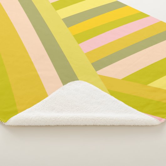 レトロドパミンデコストライプのールピンク名門私立校風のグリーン シェルパブランケット (3/4)