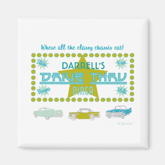 レトロドライブスルーダイナー(grn) マグネット (正面)