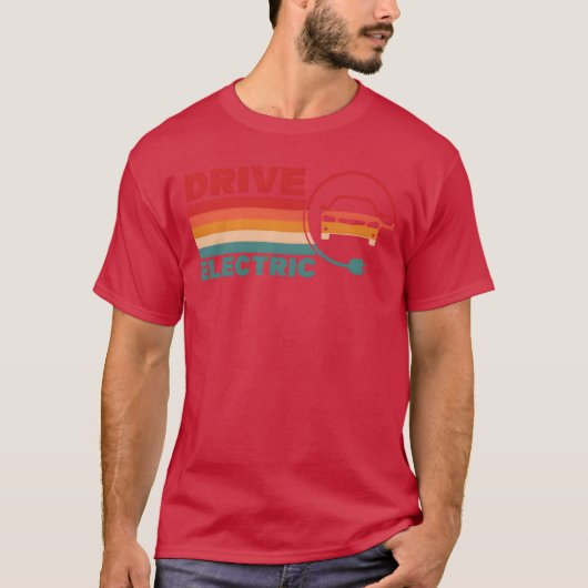 レトロドライブ 電気自動車ユーザー向け ビンテージ Tシャツ (正面)