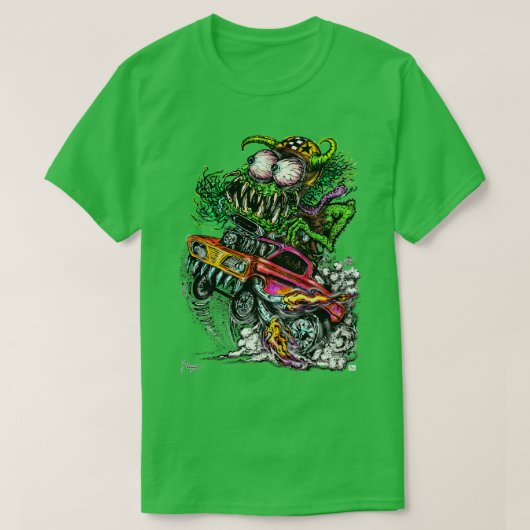 レトロドラッグレーシングガ改造ッサー Tシャツ (デザイン正面)