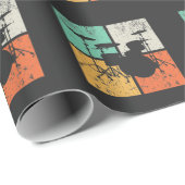 レトロドラムセットヴィンテージドラミング音楽ドラマー ラッピングペーパー (ロールコーナー)