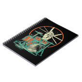 レトロドラムセット音楽ドラマードラムスティック ノートブック (左側)