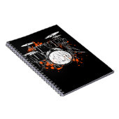 レトロドラムセット音楽ドラマー ノートブック (右側)