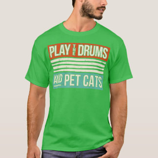 レトロドラムドラムドラムドラムパーカッションI子猫Ca Tシャツ
