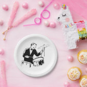 レトロドラム ペーパープレート (パーティー)