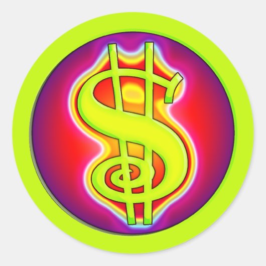 レトロドル記号 ラウンドシール (正面)