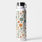 レトロドードル花植物花柄 ウォーターボトル (背面)