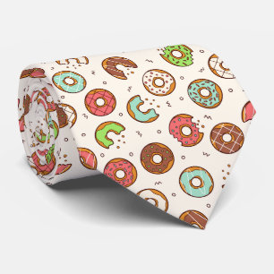 レトロドーナツパターンキュートカラフルスタイル ネクタイ