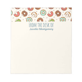 レトロドーナツパターンキュートカラフルスタイル ノートパッド