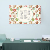 レトロドーナツ型かわいいカラフルスタイル誕生日 横断幕 (トレードショー)