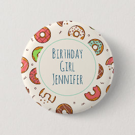 レトロドーナツ型かわいいカラフルスタイル誕生日 缶バッジ