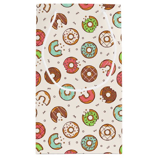 レトロドーナツ型かわいいカラフルスタイル スモールペーパーバッグ (裏面)