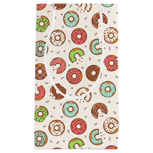 レトロドーナツ型かわいいカラフルスタイル スモールペーパーバッグ (正面)