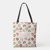 レトロドーナツ型かわいいカラフルスタイル トートバッグ (裏面)