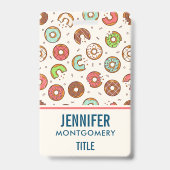 レトロドーナツ型かわいいカラフルスタイル バッジ (Back)