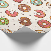 レトロドーナツ型かわいいカラフルスタイル ラッピングペーパー (角)