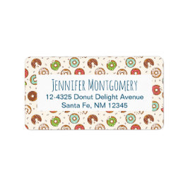 レトロドーナツ型かわいいカラフルスタイル ラベル