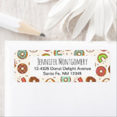 レトロドーナツ型かわいいカラフルスタイル ラベル (インサイチュ)