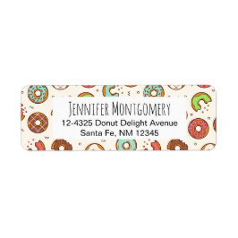 レトロドーナツ型かわいいカラフルスタイル ラベル