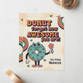 レトロドーナツ忘れないであなたは最高バレンタイン ノートカード (正面/裏面インサイチュ)