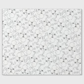 レトロドールバルーン&ハートハッピーバースデー ラッピングペーパー (フラット)