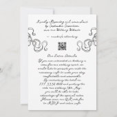レトロドールリボンすべて1つのRsvp詳細結婚 招待状 (裏面)