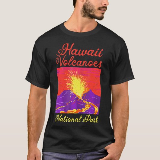 レトロナショナルパークTシャツハワイ火山国家 Tシャツ (正面)