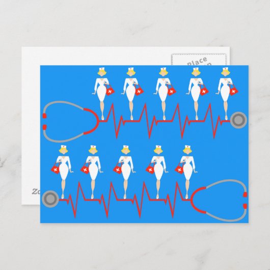 レトロナースはがき ポストカード (正面/裏面)