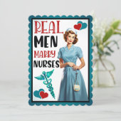 レトロナースピンナップ実在男性結婚ナース サンキューカード (スタンド正面)