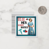 レトロナースピンナップ実在男性結婚ナース ノートカード (正面/裏面インサイチュ)