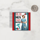 レトロナースピンナップ実在男性結婚ナース ノートカード (正面/裏面インサイチュ)