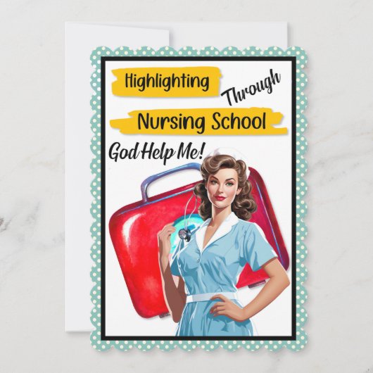 レトロナースピンナップ_看護注意事項 サンキューカード (正面)