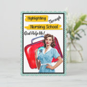 レトロナースピンナップ_看護注意事項 サンキューカード (スタンド正面)