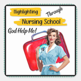 レトロナースピンナップ_看護注意事項 スクエアシール