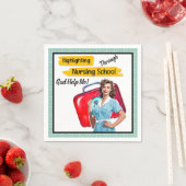 レトロナースピンナップ_看護注意事項 スタンダードカクテルナプキン (インサイチュ)