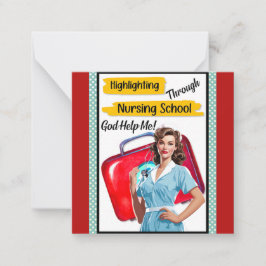 レトロナースピンナップ_看護注意事項 ノートカード