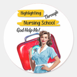 レトロナースピンナップ_看護注意事項 ラウンドシール