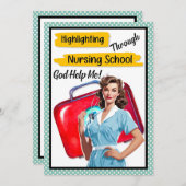 レトロナースピンナップ_看護注意事項 招待状 (正面/裏面)