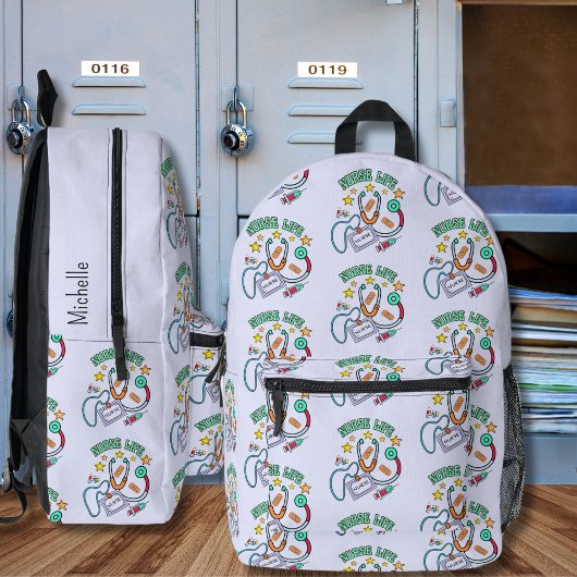 レトロナースライフモノグラム プリントバックパック