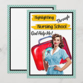 レトロナース ピンアップ_ ナーシングノーツ 招待状 (正面/裏面)