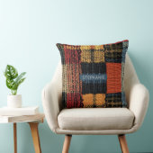 レトロニットパッチワーク – コージーオータムボホデコール クッション (椅子)