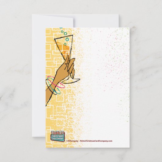 レトロニューイヤーズエブホリデーパーティー招待状 招待状 (裏面)