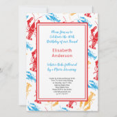 レトロニューイングランドロブスターベイクパーティー 招待状 (正面)