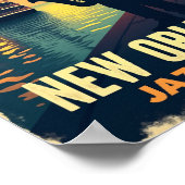 レトロニューオーリンズジャズビーブトラベルポスター ポスター (角)