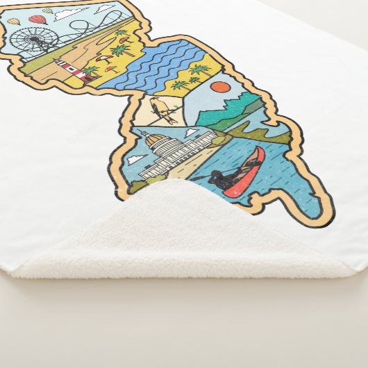 レトロニュージャージーケープメイアトランティックシティ土産 シェルパブランケット (3/4)